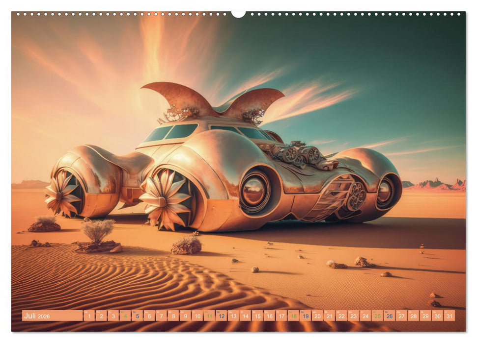 Futuristische Wüstencars (CALVENDO Premium Wandkalender 2026)