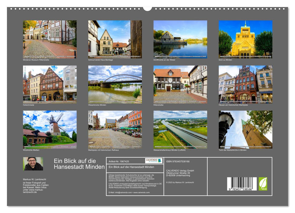 Ein Blick auf die Hansestadt Minden (CALVENDO Premium Wandkalender 2026)