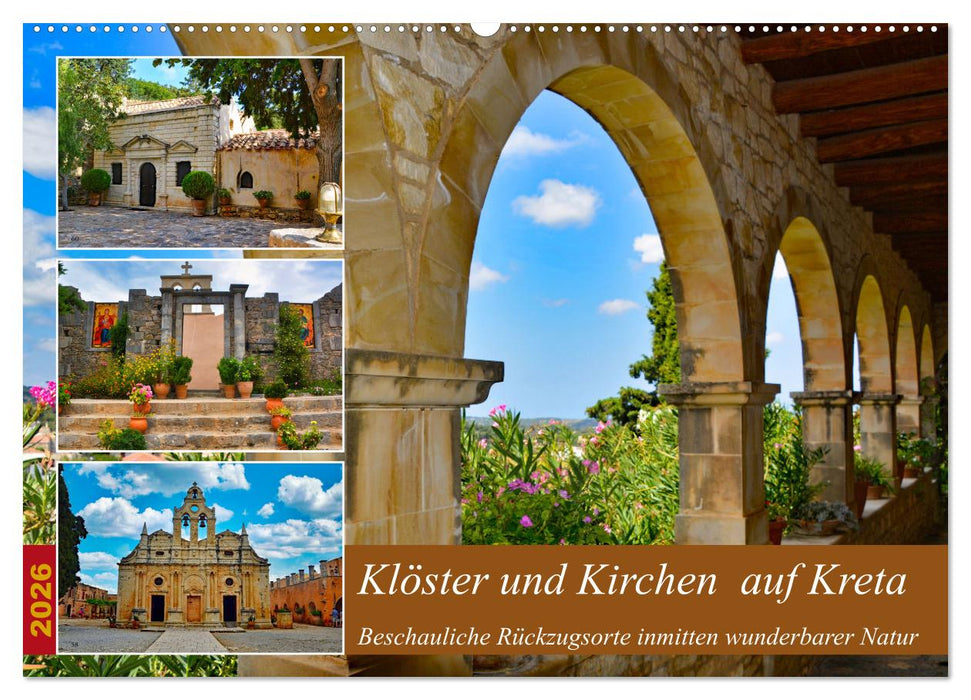 Klöster und Kirchen auf Kreta (CALVENDO Wandkalender 2026)