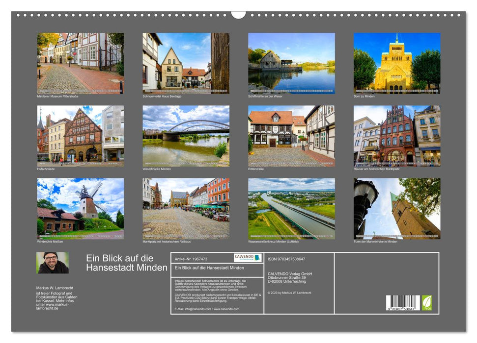 Ein Blick auf die Hansestadt Minden (CALVENDO Wandkalender 2026)