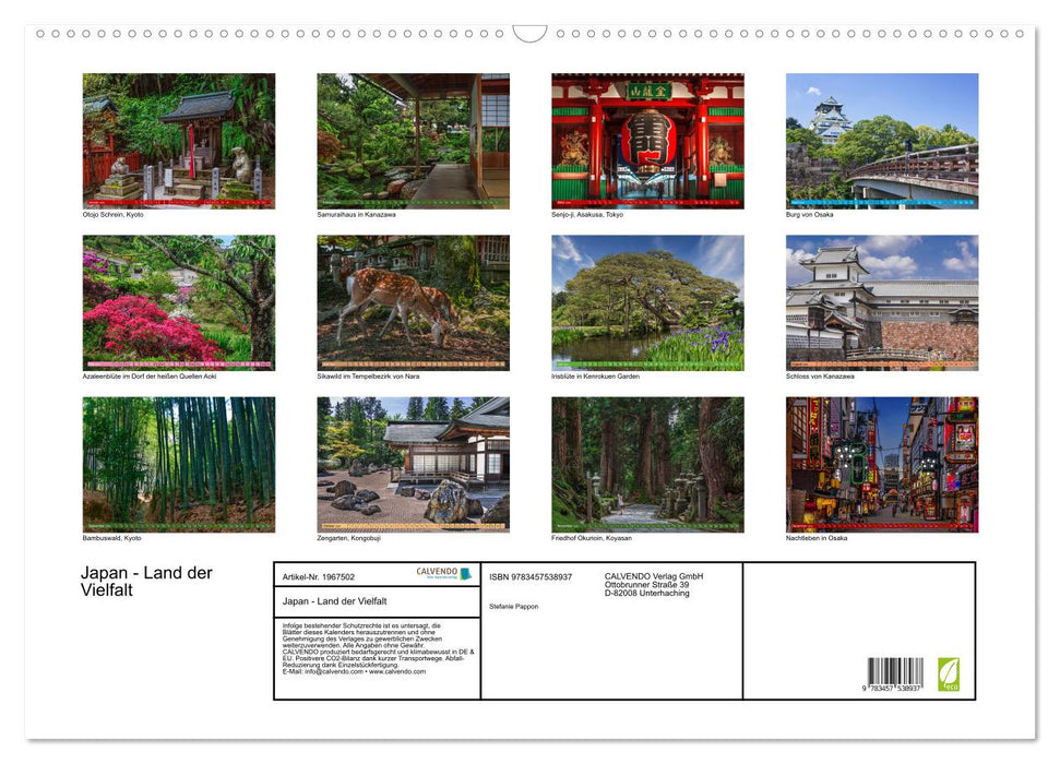 Japan - Land der Vielfalt (CALVENDO Wandkalender 2026)