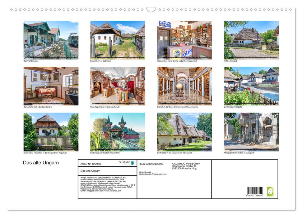 Das alte Ungarn (CALVENDO Wandkalender 2026)