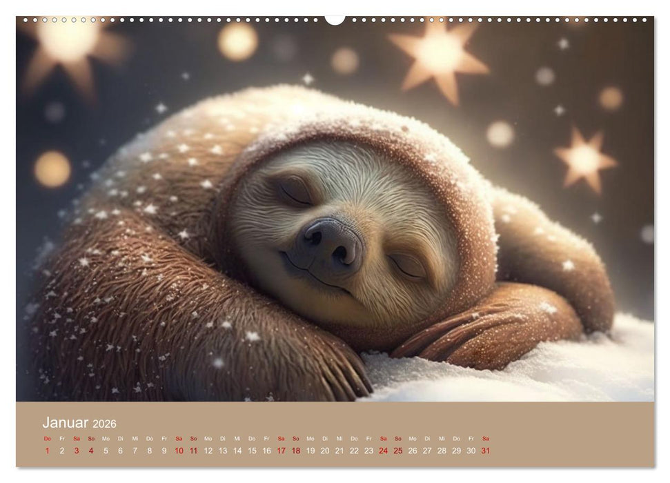 Der Kalender für echte Faultiere (CALVENDO Wandkalender 2026)