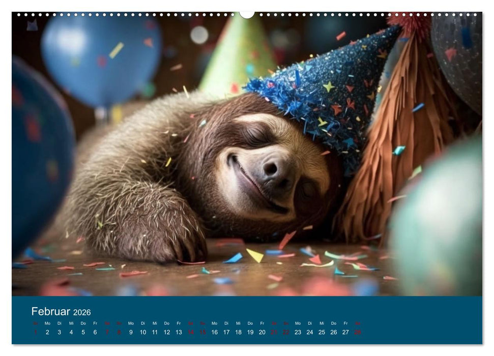 Der Kalender für echte Faultiere (CALVENDO Wandkalender 2026)