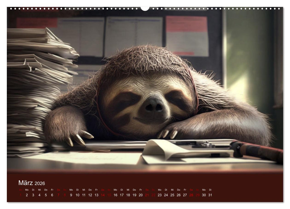 Der Kalender für echte Faultiere (CALVENDO Wandkalender 2026)