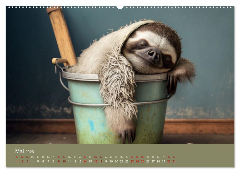 Der Kalender für echte Faultiere (CALVENDO Wandkalender 2026)