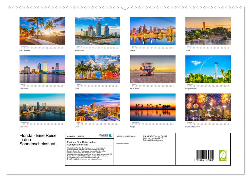 Florida - Eine Reise in den Sonnenscheinstaat. (CALVENDO Premium Wandkalender 2026)