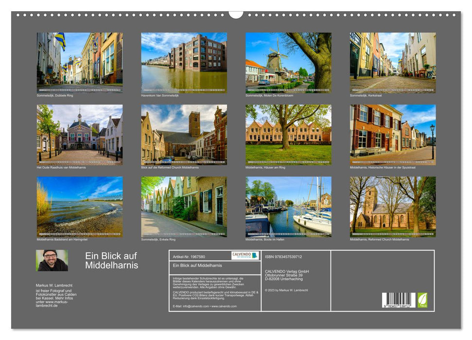 Ein Blick auf Middelharnis (CALVENDO Wandkalender 2026)