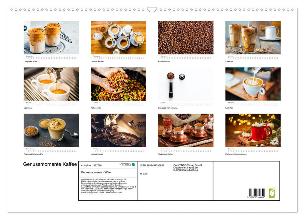 Genussmomente Kaffee (CALVENDO Wandkalender 2026)