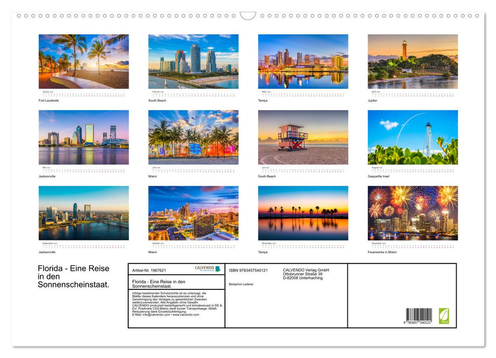 Florida - Eine Reise in den Sonnenscheinstaat. (CALVENDO Wandkalender 2026)