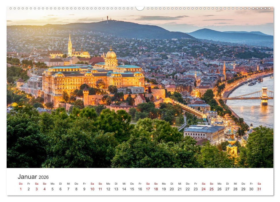 Budapest - Eine Reise in die Hauptstadt von Ungarn. (CALVENDO Wandkalender 2026)