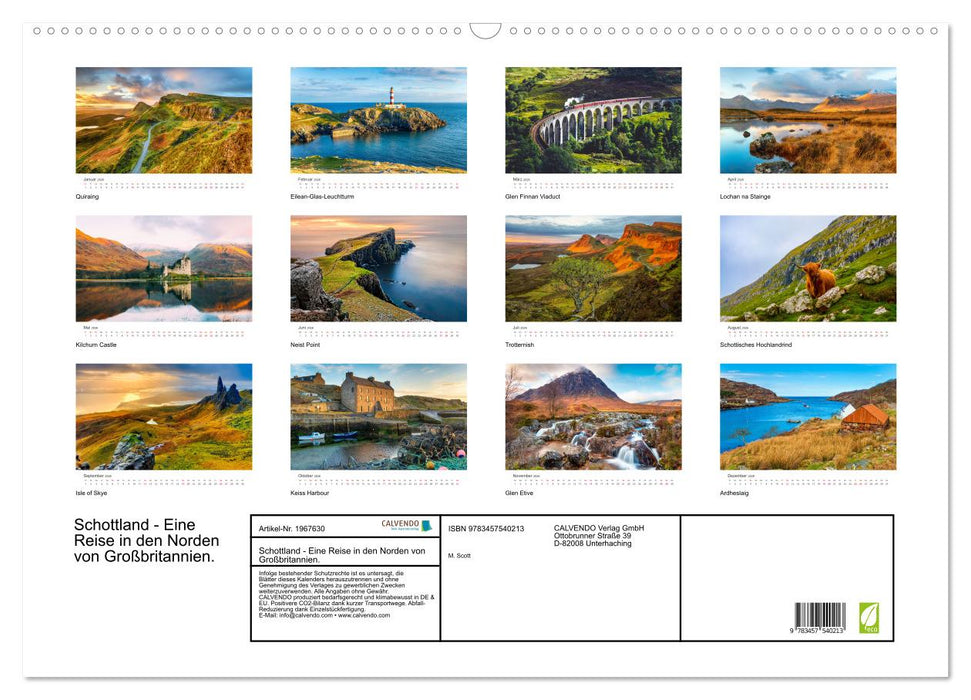 Schottland - Eine Reise in den Norden von Großbritannien. (CALVENDO Wandkalender 2026)