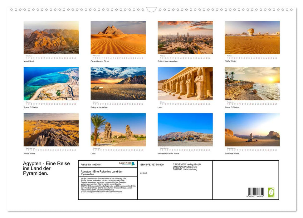 Ägypten - Eine Reise ins Land der Pyramiden. (CALVENDO Wandkalender 2026)