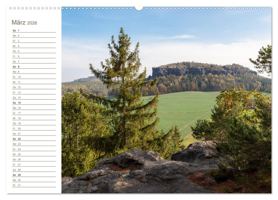 Pfaffenstein Perspektiven - Elbsandstein (CALVENDO Wandkalender 2026)