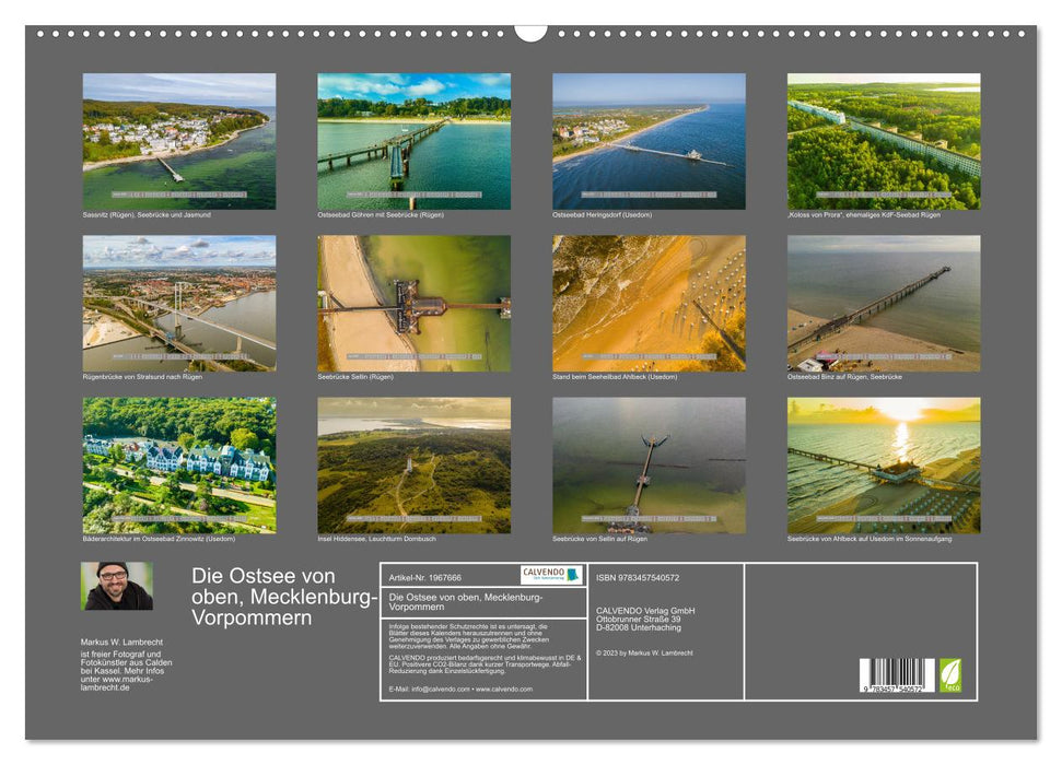 Die Ostsee von oben, Mecklenburg-Vorpommern (CALVENDO Wandkalender 2026)