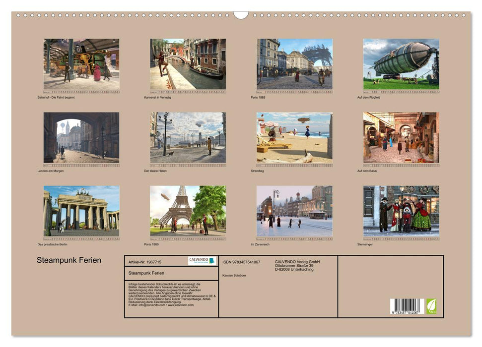 Steampunk Ferien (CALVENDO Wandkalender 2026)