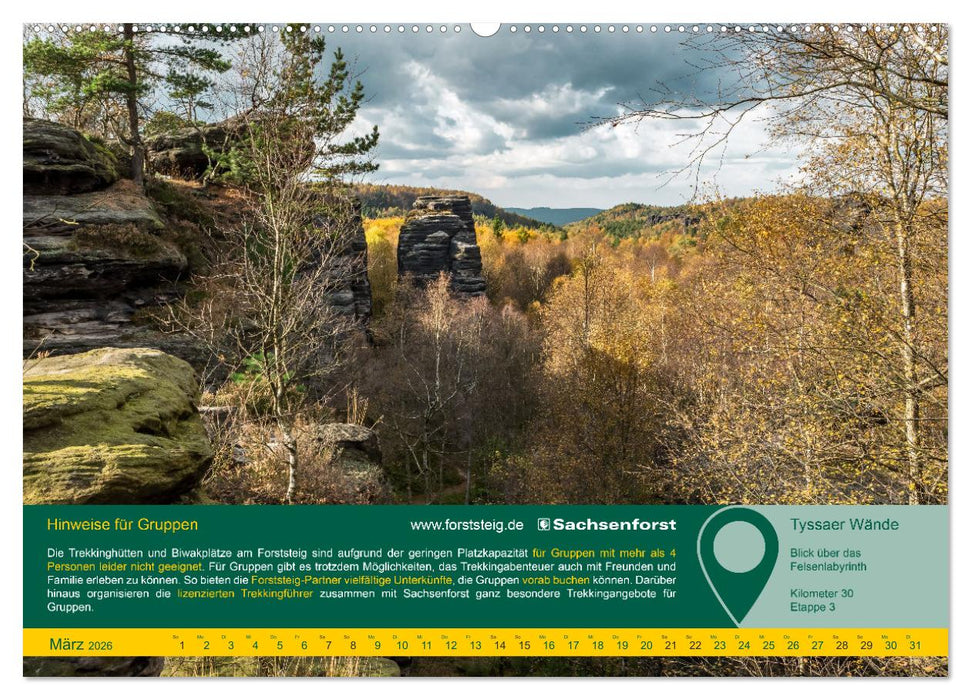 Erlebnis Forststeig Elbsandstein (CALVENDO Wandkalender 2026)