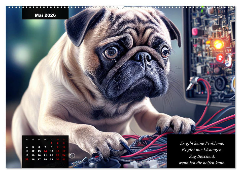 Der humoristische Mops-Kalender (CALVENDO Wandkalender 2026)