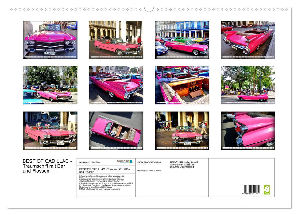 BEST OF CADILLAC - Traumschiff mit Bar und Flossen (CALVENDO Wandkalender 2026)