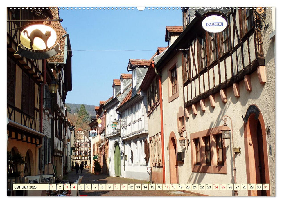 Neustadt an der Weinstaße - Fachwerk, Wein und gemütliche Gassen (CALVENDO Premium Wandkalender 2026)