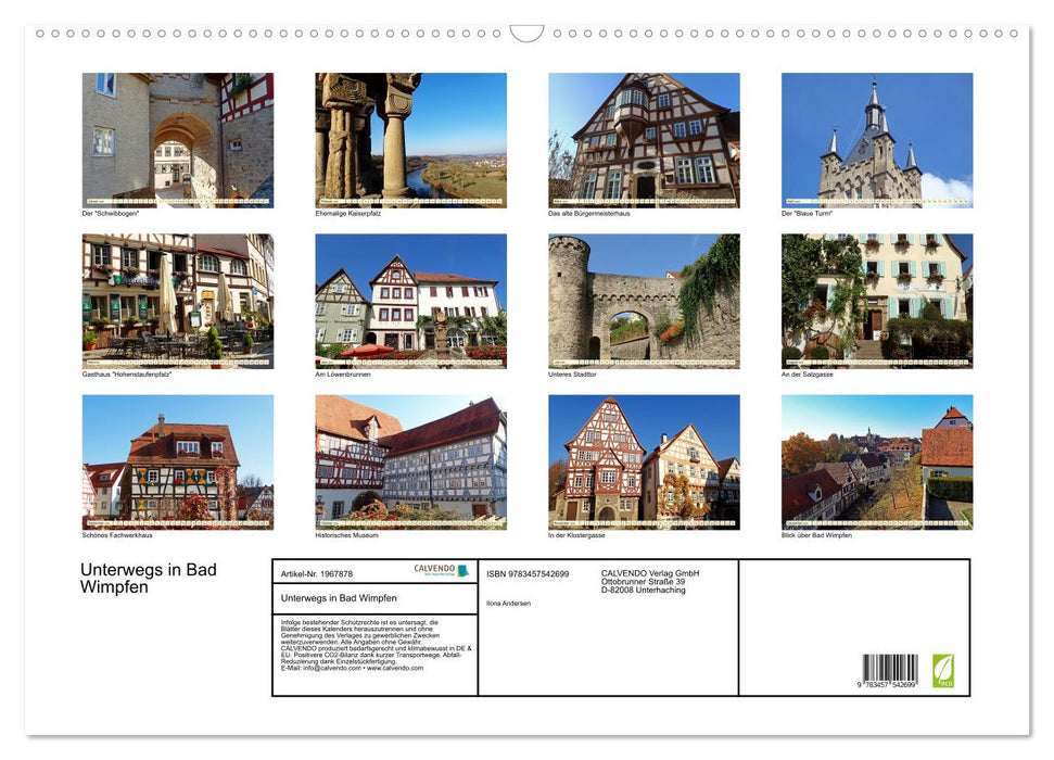 Unterwegs in Bad Wimpfen (CALVENDO Wandkalender 2026)
