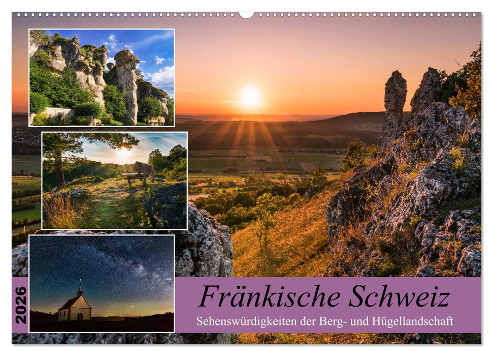 Fränkische Schweiz - Sehenswürdigkeiten der Berg- und Hügellandschaft (CALVENDO Wandkalender 2026)