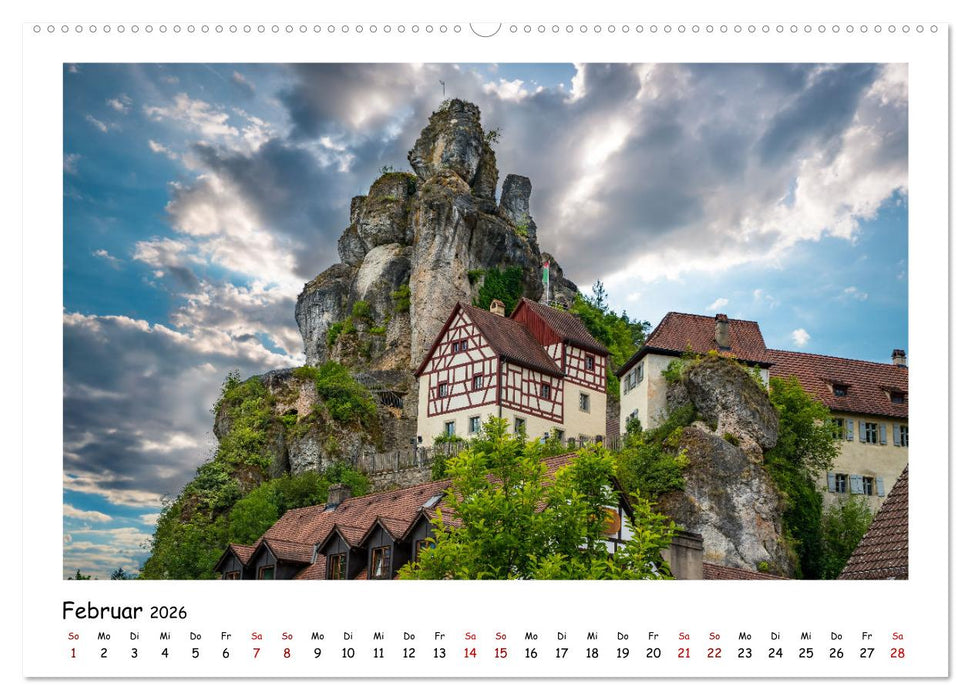 Fränkische Schweiz - Sehenswürdigkeiten der Berg- und Hügellandschaft (CALVENDO Wandkalender 2026)