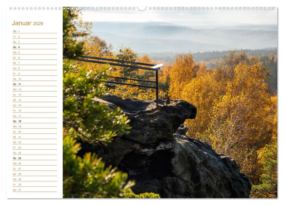 Ein goldenes Jahr - Elbsandstein (CALVENDO Wandkalender 2026)