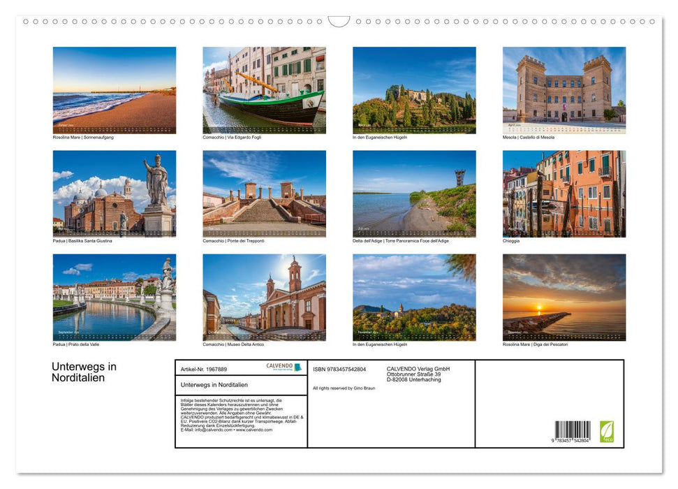 Unterwegs in Norditalien (CALVENDO Wandkalender 2026)