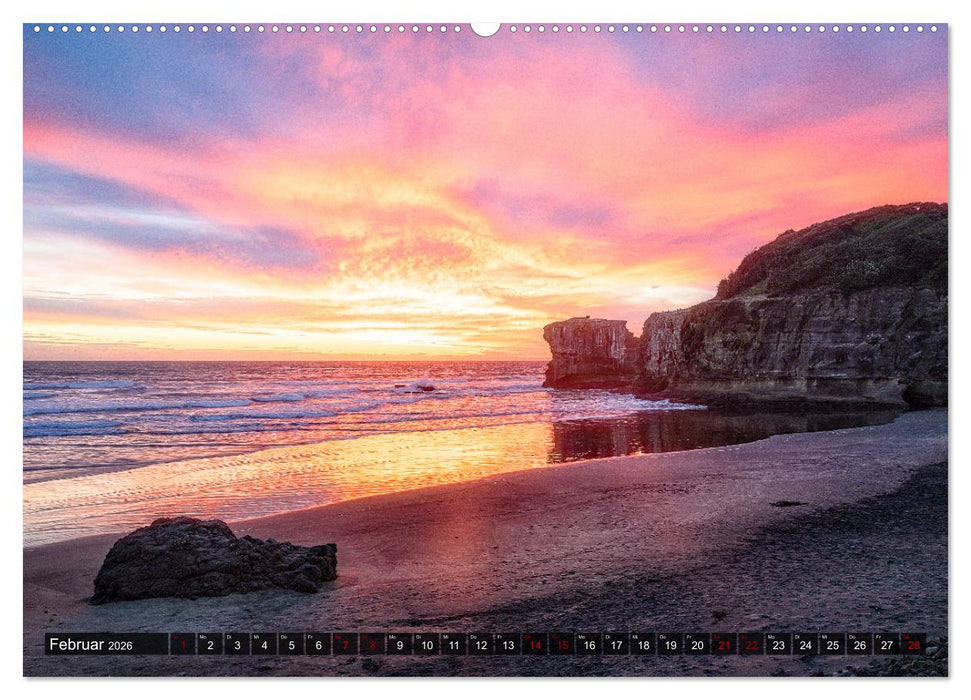 Der Norden Neuseelands: Vulkane, Wasserfälle und imposante Strände (CALVENDO Premium Wandkalender 2026)