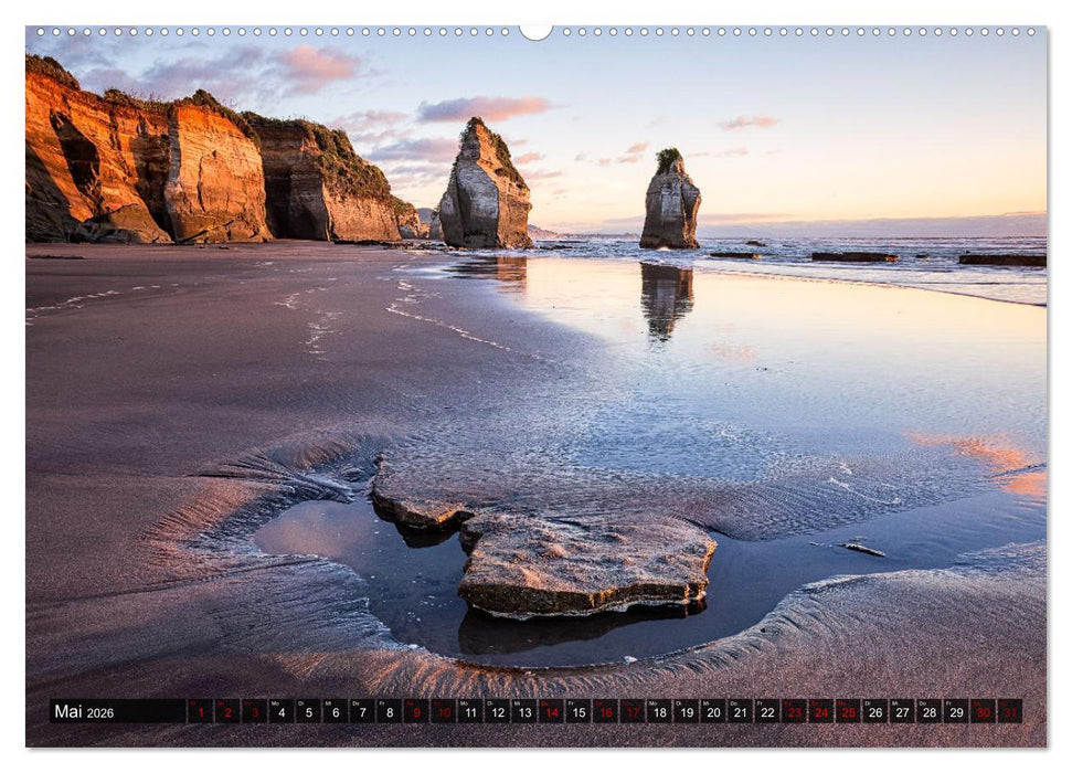 Der Norden Neuseelands: Vulkane, Wasserfälle und imposante Strände (CALVENDO Premium Wandkalender 2026)