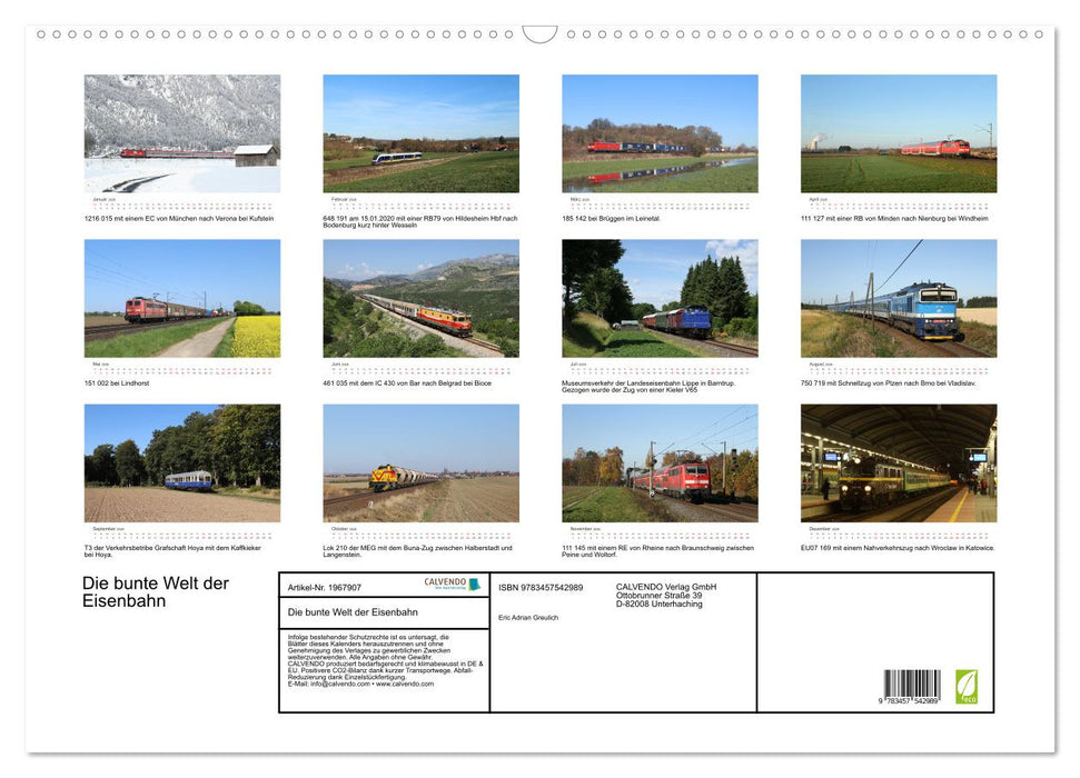 Die bunte Welt der Eisenbahn (CALVENDO Wandkalender 2026)