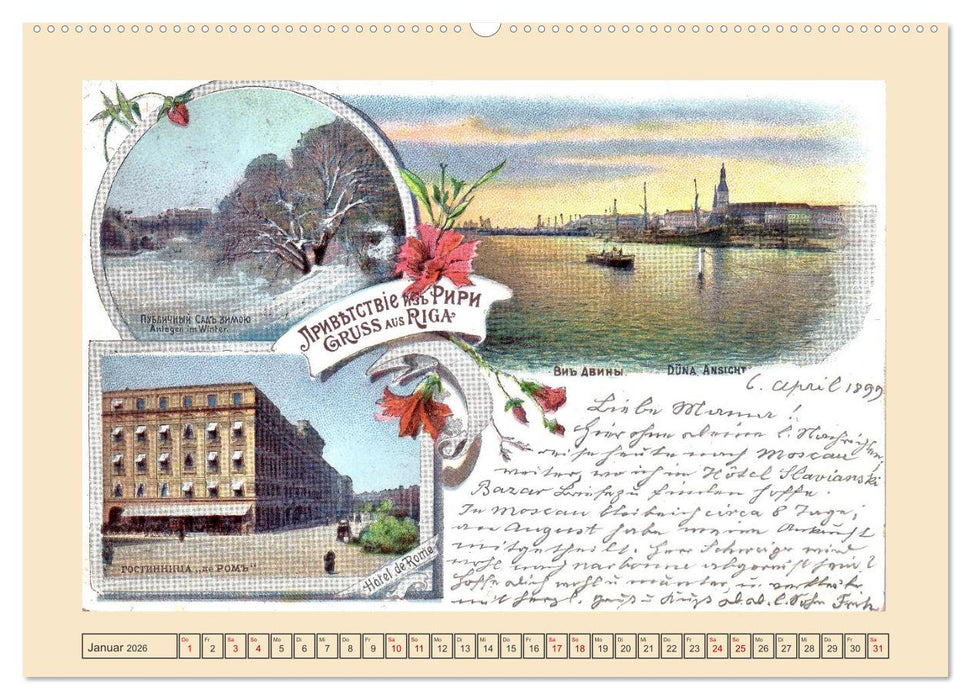 Gruss aus Riga - Historische Ansichtskarten (CALVENDO Wandkalender 2026)