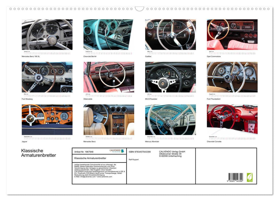 Klassische Armaturenbretter (CALVENDO Wandkalender 2026)