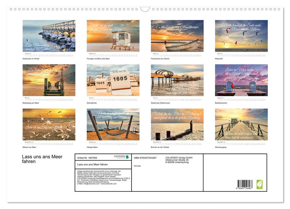 Lass uns ans Meer fahren (CALVENDO Wandkalender 2026)