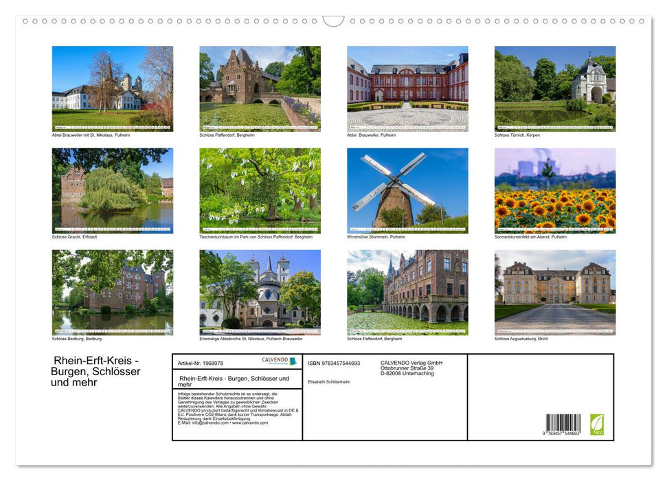 Rhein-Erft-Kreis - Burgen, Schlösser und mehr (CALVENDO Wandkalender 2026)