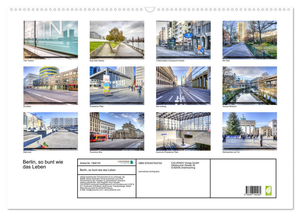 Berlin, so bunt wie das Leben (CALVENDO Wandkalender 2026)