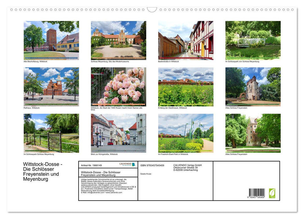 Wittstock-Dosse - Die Schlösser Freyenstein und Meyenburg (CALVENDO Wandkalender 2026)