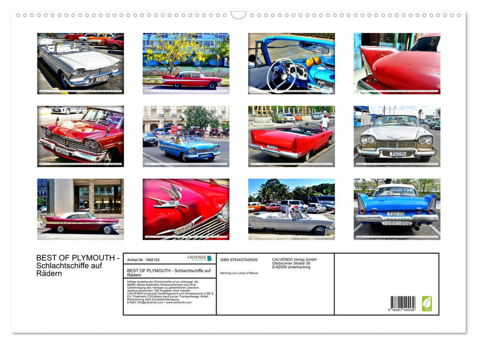 BEST OF PLYMOUTH - Schlachtschiffe auf Rädern (CALVENDO Wandkalender 2026)