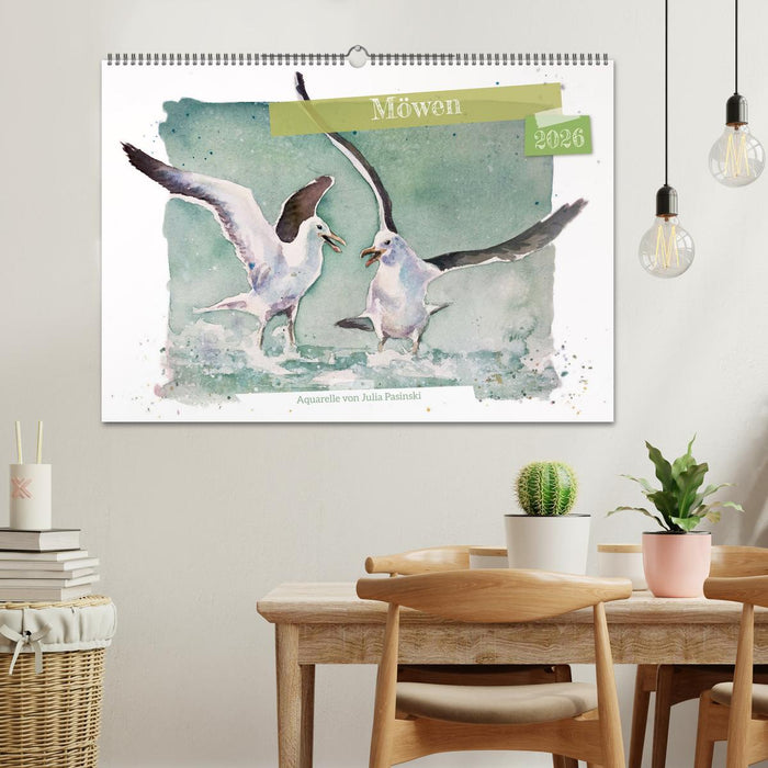 Möwen - Aquarelle von Julia Pasinski (CALVENDO Wandkalender 2026)