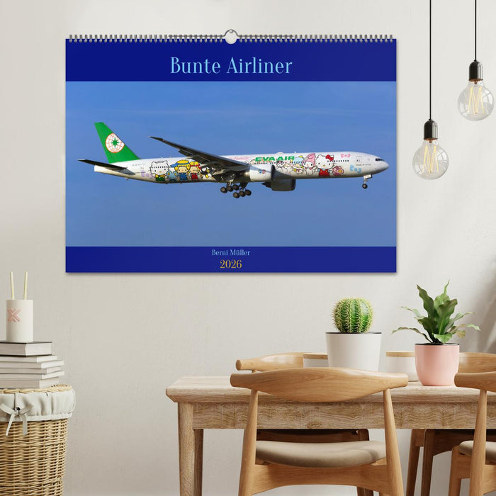 Bunte Airliner (CALVENDO Wandkalender 2026)