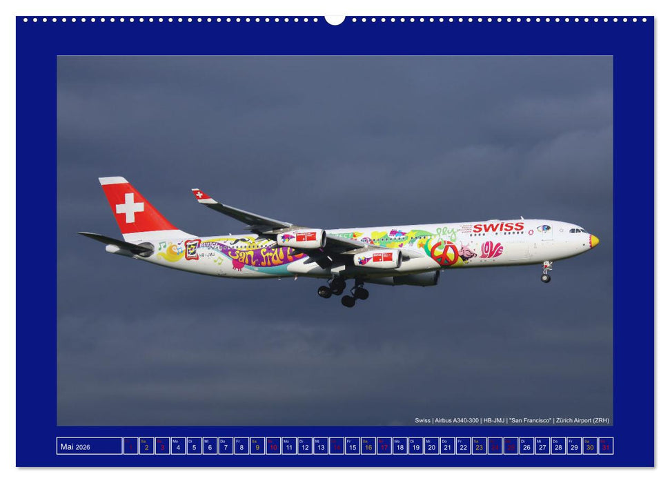 Bunte Airliner (CALVENDO Wandkalender 2026)