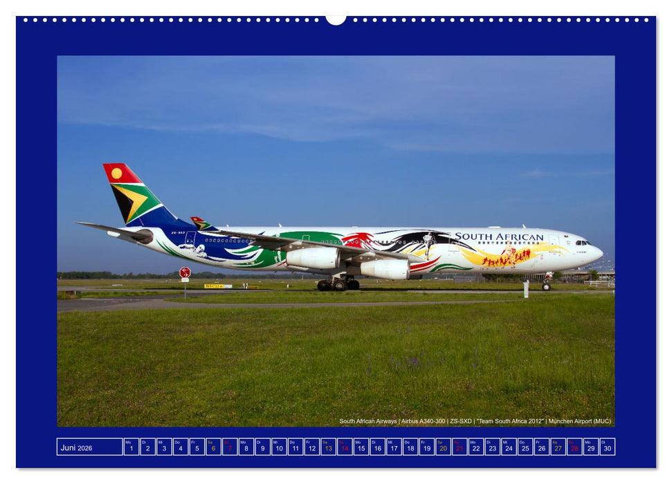 Bunte Airliner (CALVENDO Wandkalender 2026)