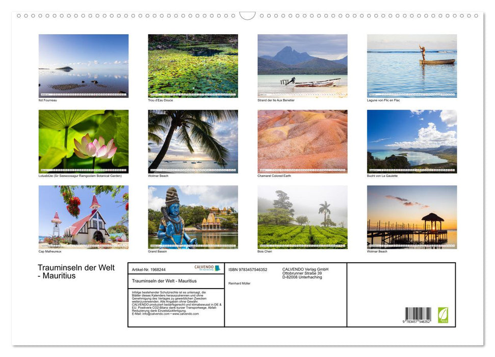 Trauminseln der Welt - Mauritius (CALVENDO Wandkalender 2026)
