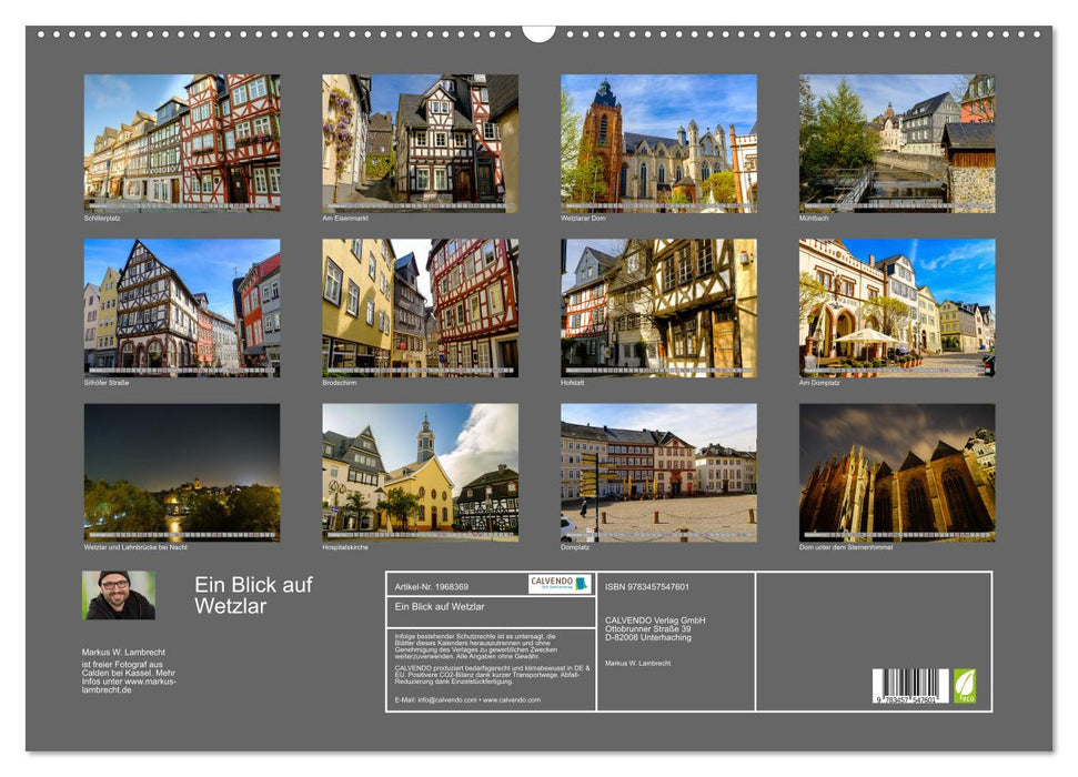 Ein Blick auf Wetzlar (CALVENDO Wandkalender 2026)