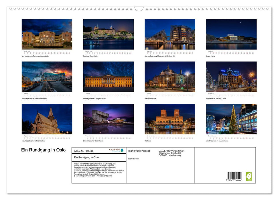 Ein Rundgang in Oslo (CALVENDO Wandkalender 2026)