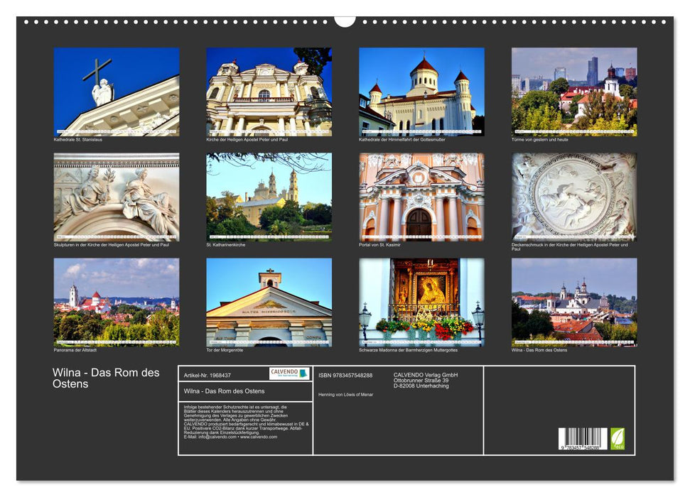 Wilna - Das Rom des Ostens (CALVENDO Wandkalender 2026)