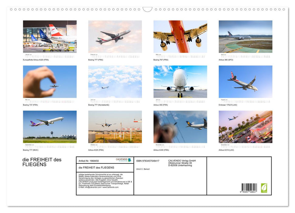 die FREIHEIT des FLIEGENS (CALVENDO Wandkalender 2026)
