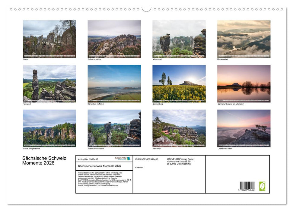 Sächsische Schweiz Momente 2026 (CALVENDO Wandkalender 2026)