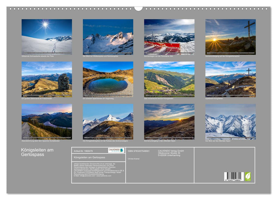 Königsleiten am Gerlospass (CALVENDO Wandkalender 2026)